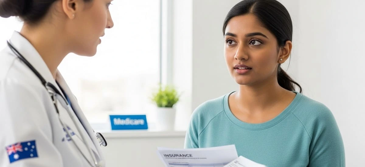 International student consulting with an Australian doctor
