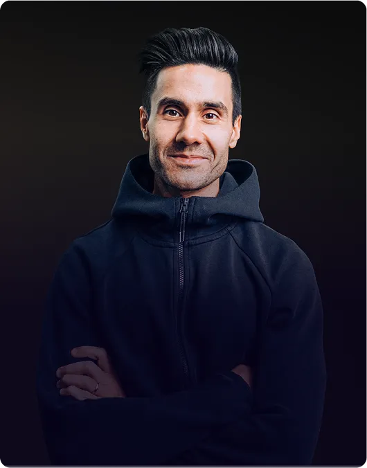 image of a gym instructor male with folded arms