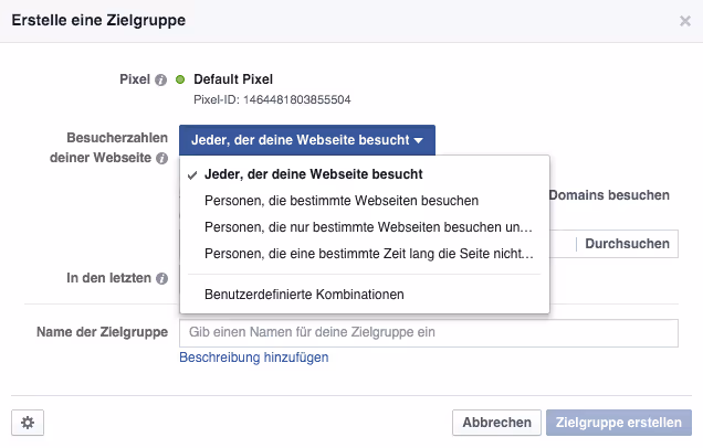Facebook-Zielgruppe-Website-Custom-Audience-Regeln