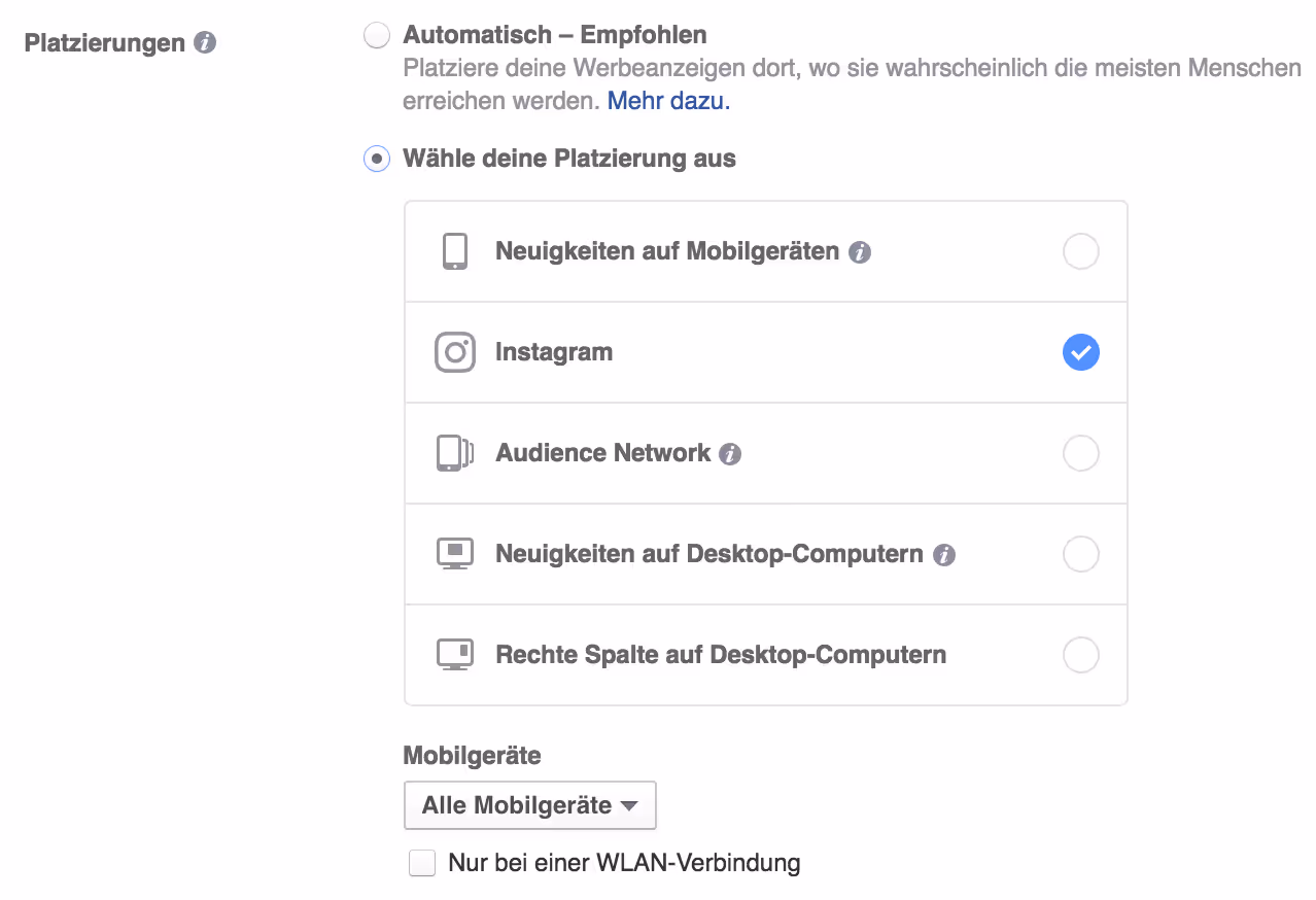 Instagram Werbung schalten