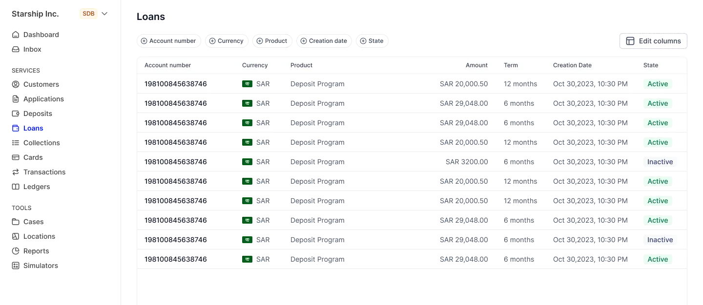 Stitch Platform - Loans