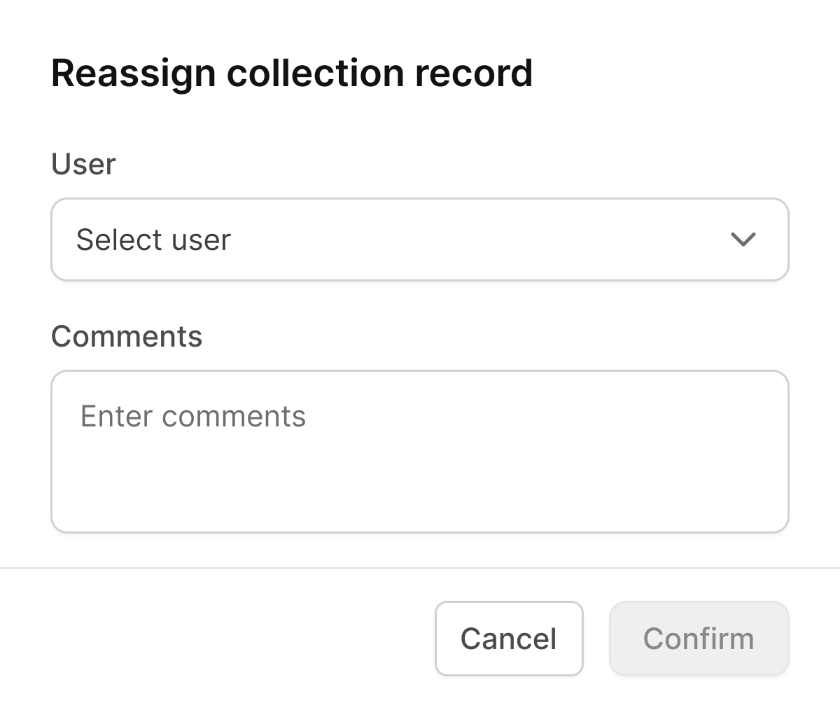Reassign collection record