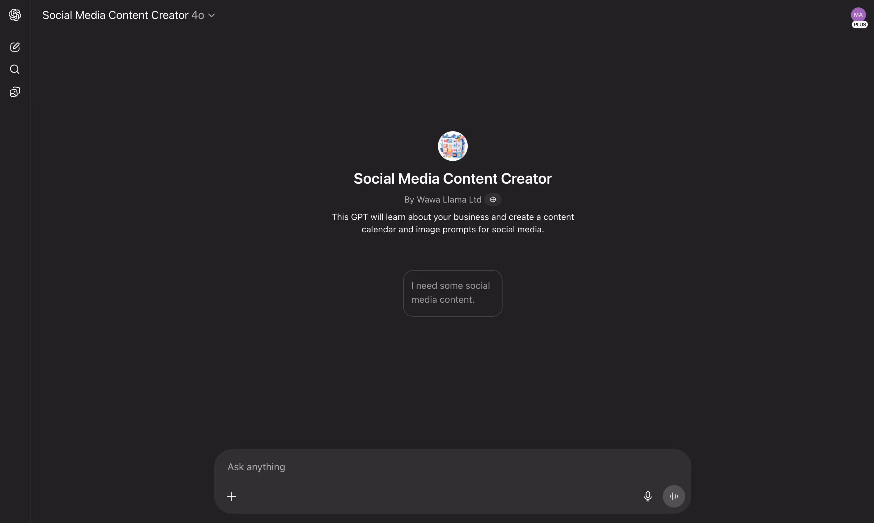 Social Media Content GPT