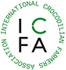 Logo of the International Crocodilian Farmers Association (ICFA), featuring the letters ICFA in a bold font, surrounded by the full name of the association in a circular format.