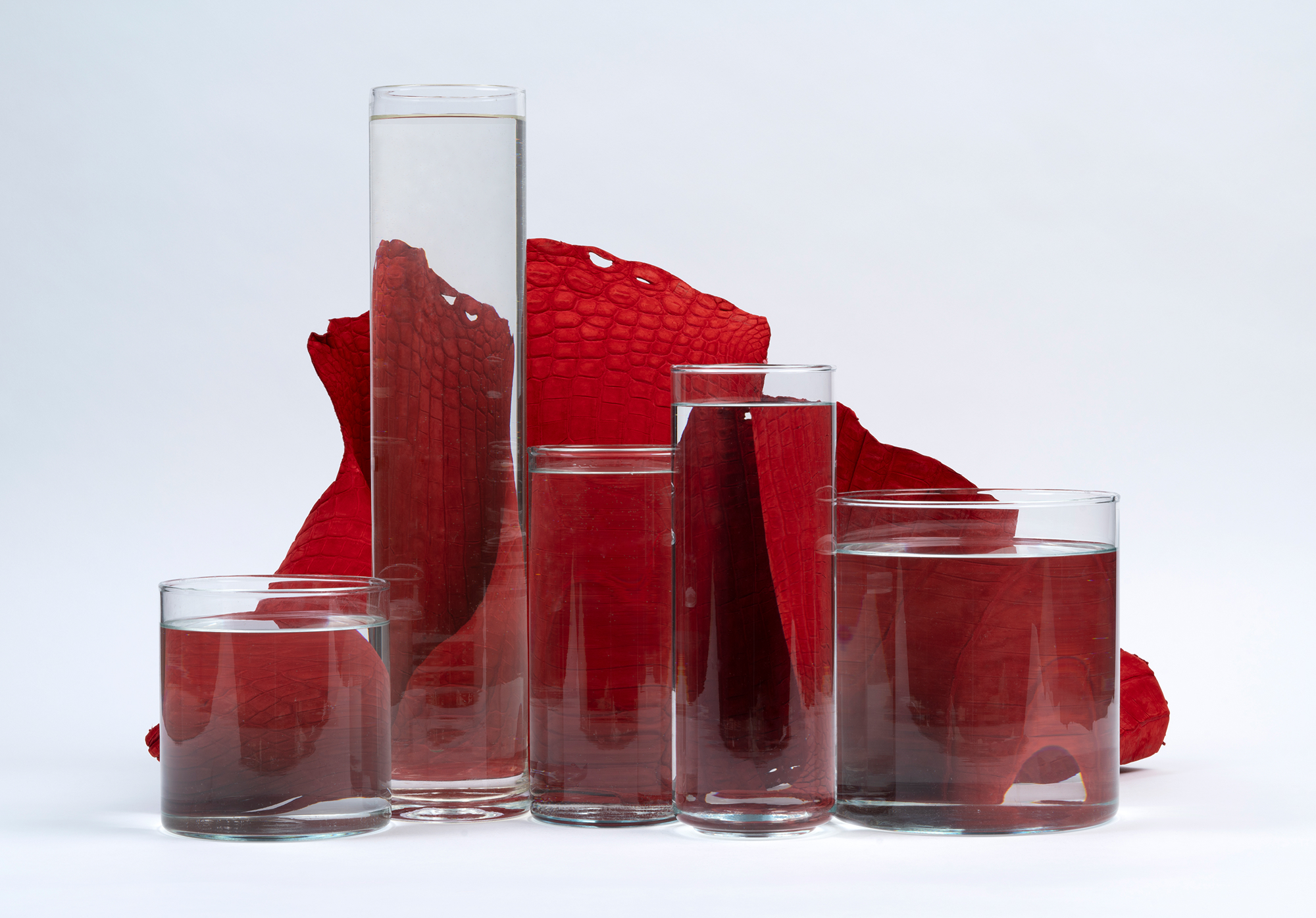 A close-up view of a dark brown leather briefcase with a crocodile texture. The briefcase features double zippers and sturdy handles, set against a black background.