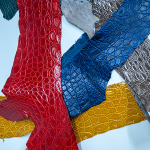 A red textured background with a pattern of small purple dots arranged in a radial design. The surface appears smooth with a glossy finish, showcasing the contrast between the dots and the red background.