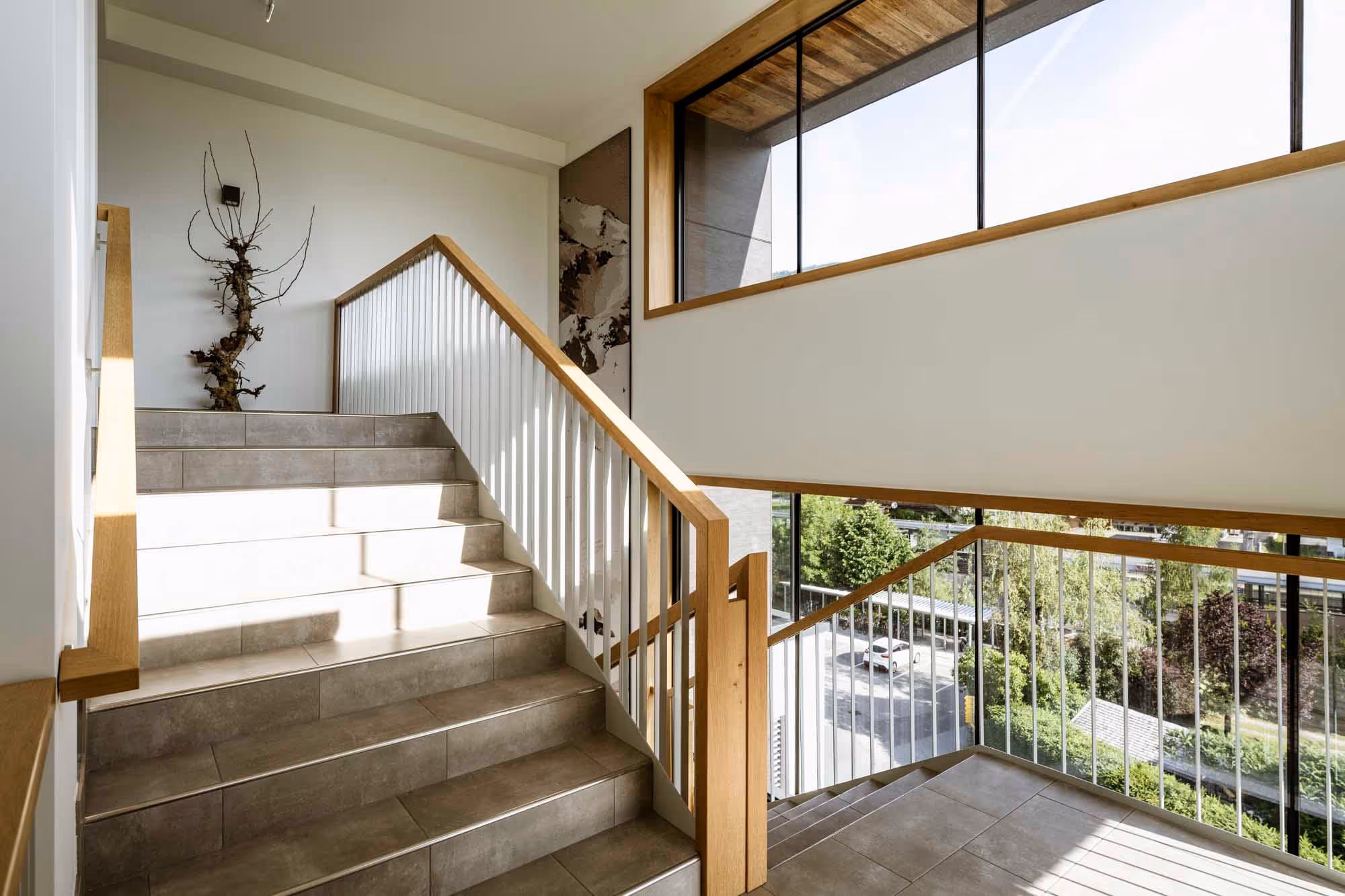 Das Stiegenhaus im Gebäude der Hubertus Apartments.