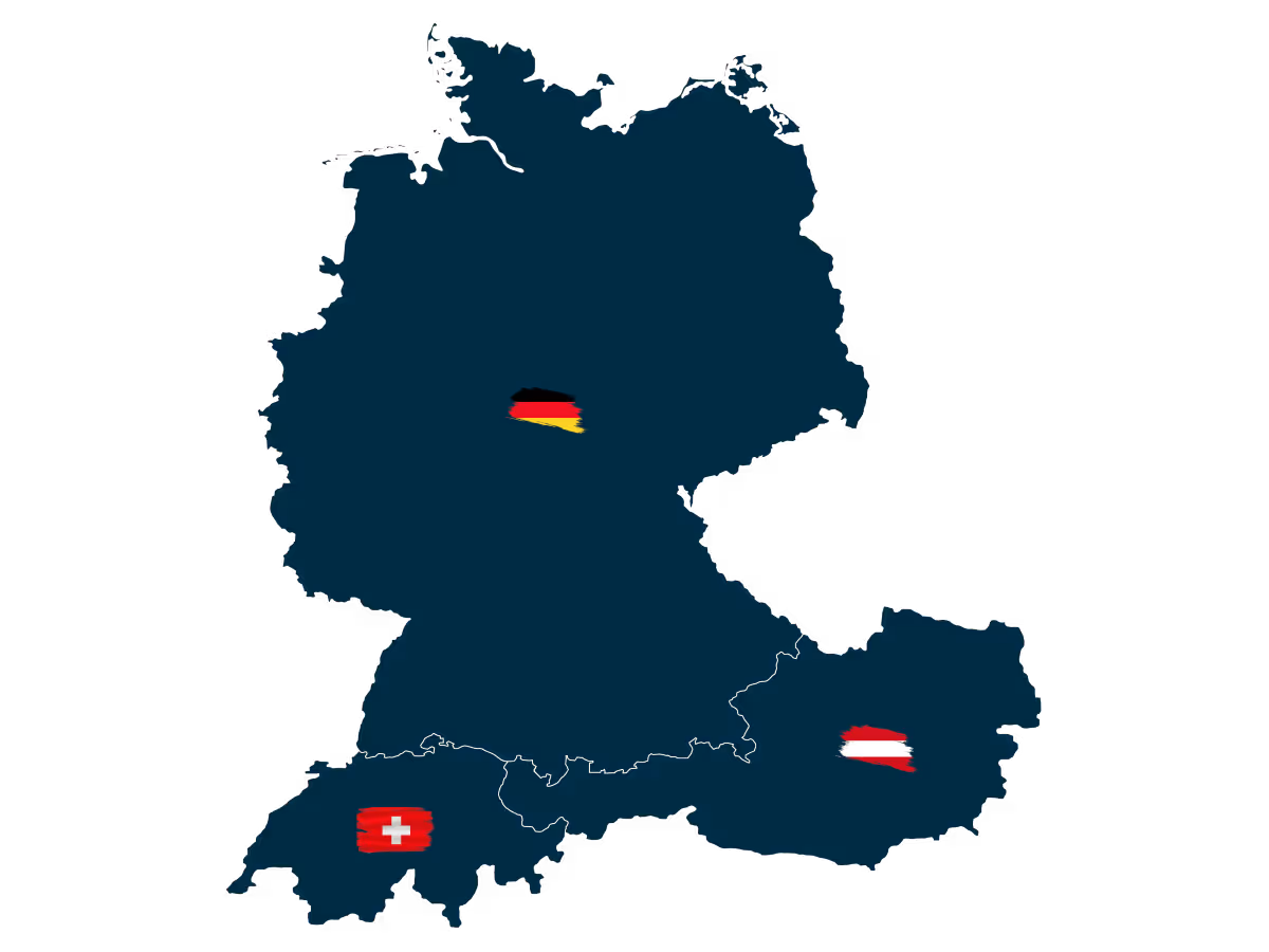 Karte der DACH-Region