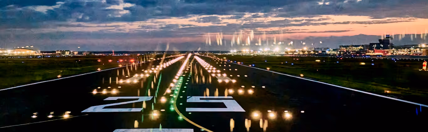Startbahn von einem Flugzeug