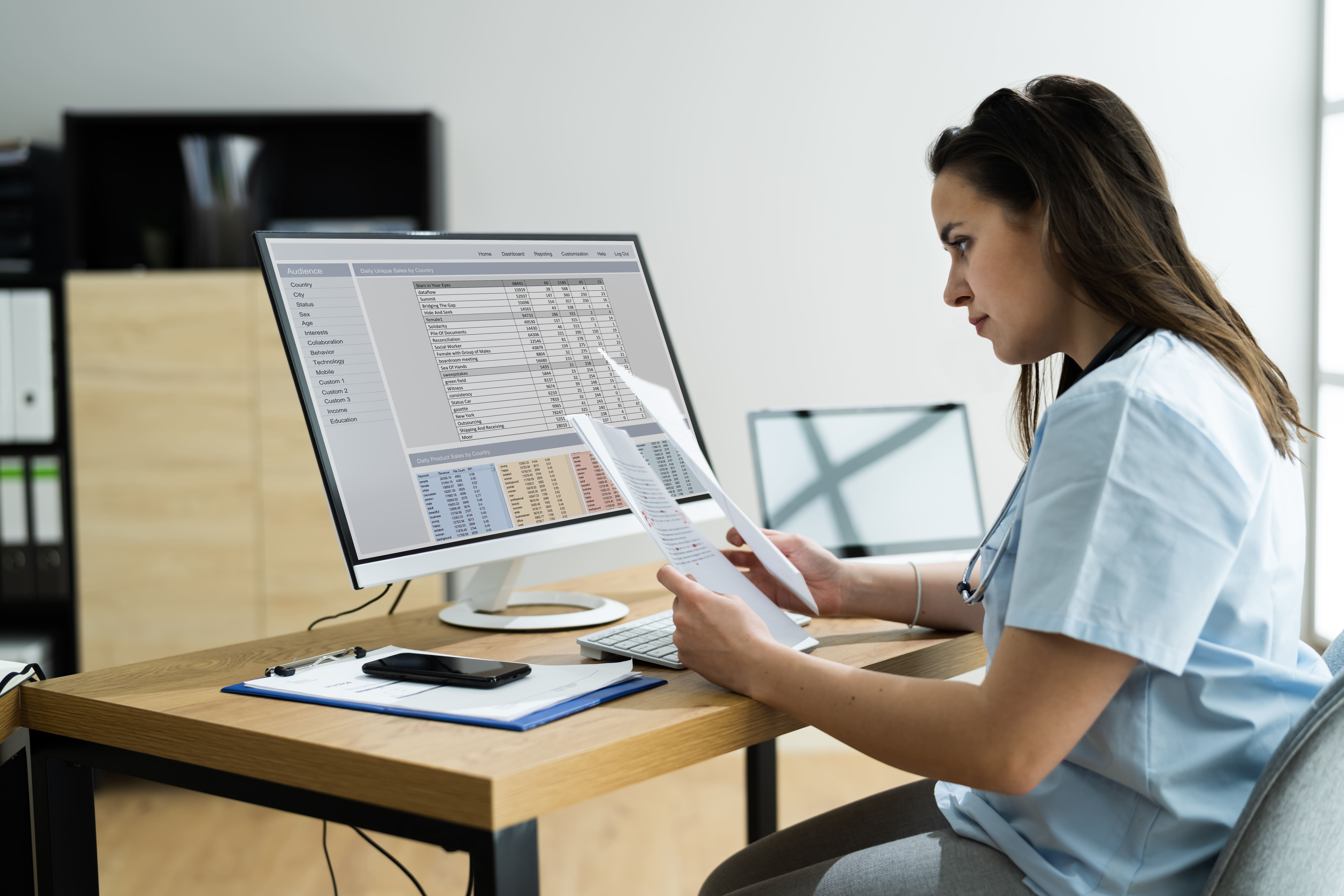 doctor using healthcare crm software