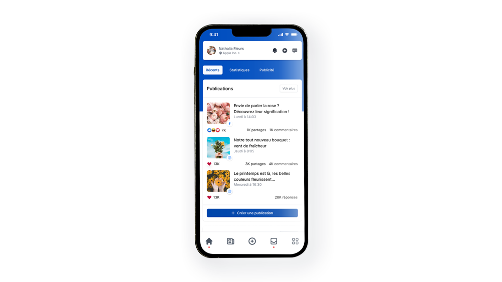 application mobile gestion social media