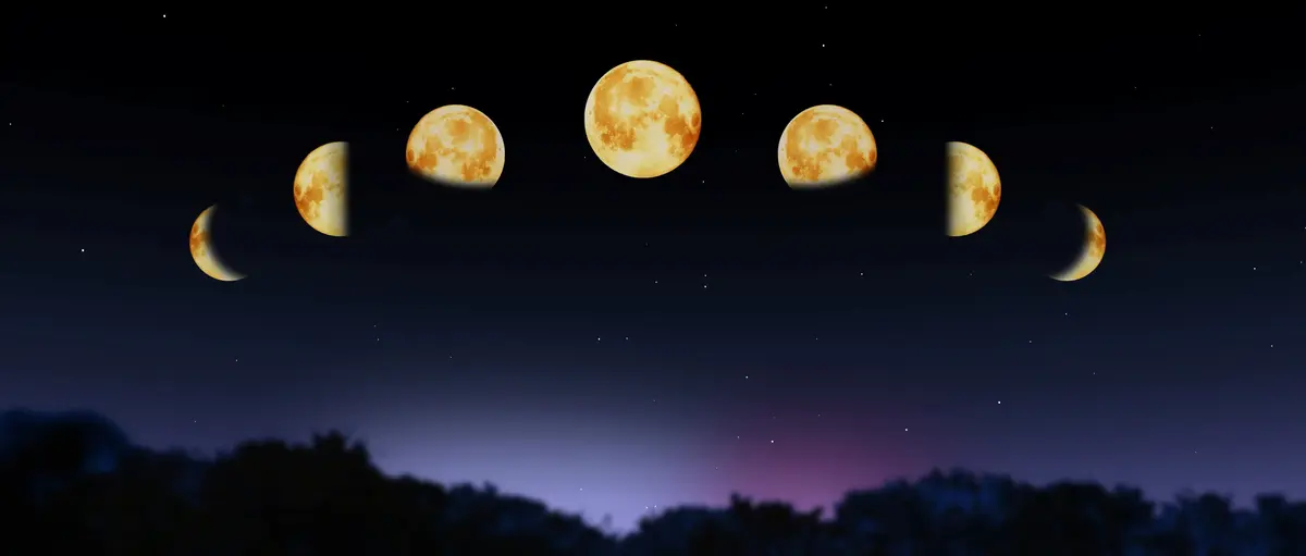 Les différentes phases de la lune dans le ciel