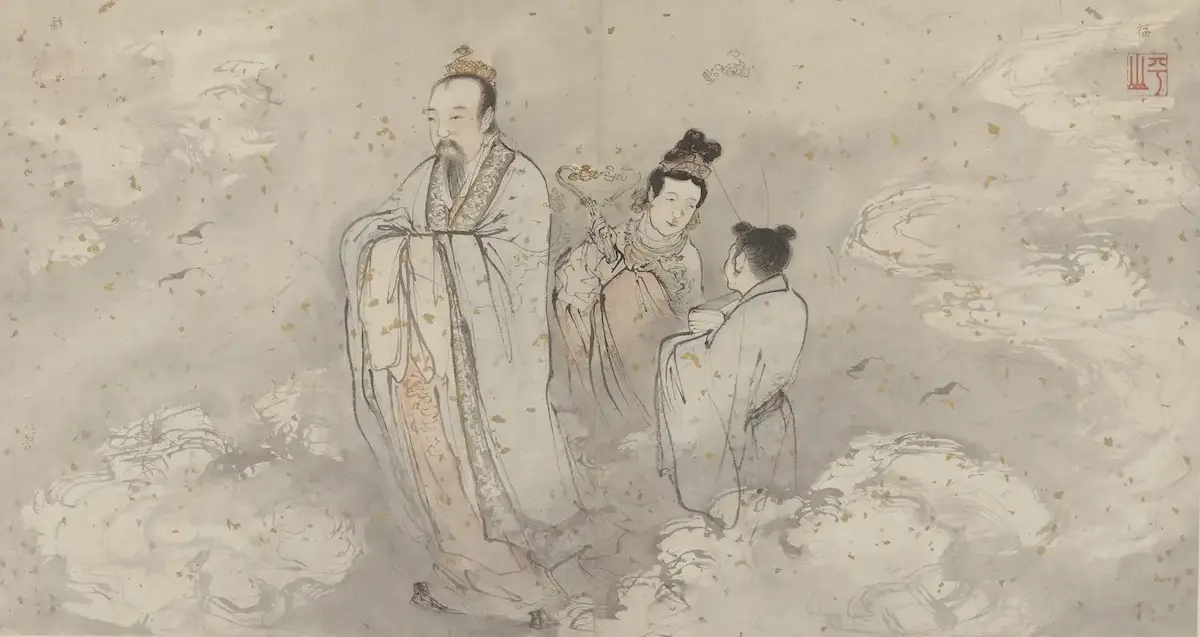 3 immortels taoïstes parmi les nuages