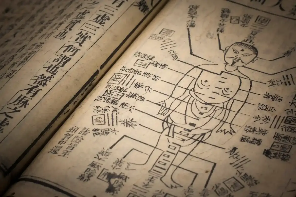 Un livre ancien d'acupuncture
