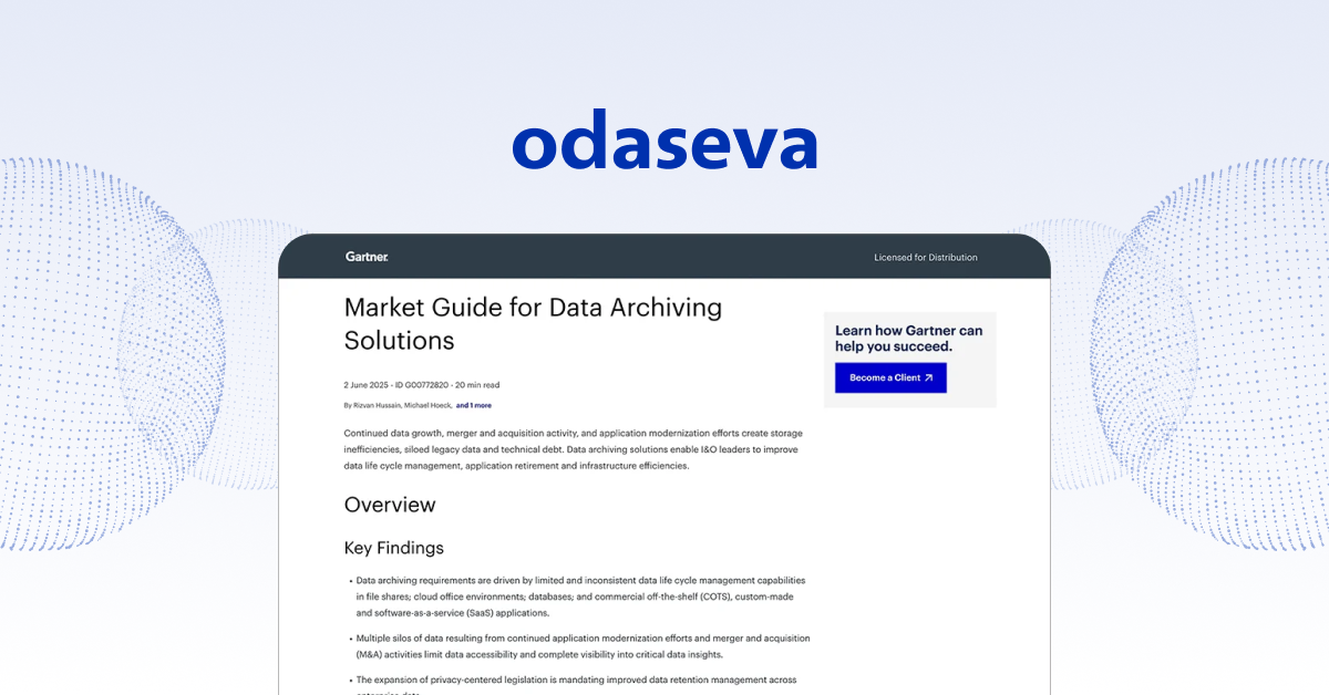 Gartner Market Guide for Data Archiving Solutions Report