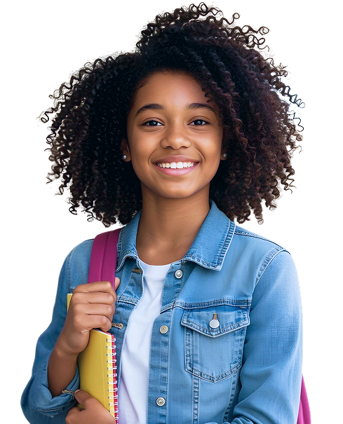 Imagem de uma estudando na página inicial do site da Arco Educação