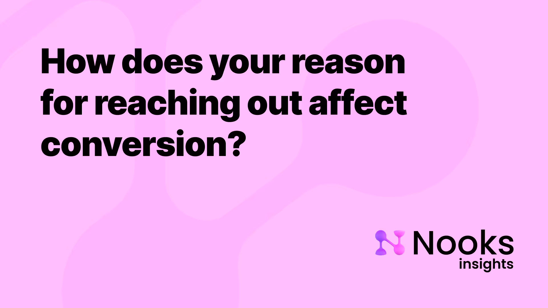 Nooks Insights: How does your reason for reaching out affect conversion rates?