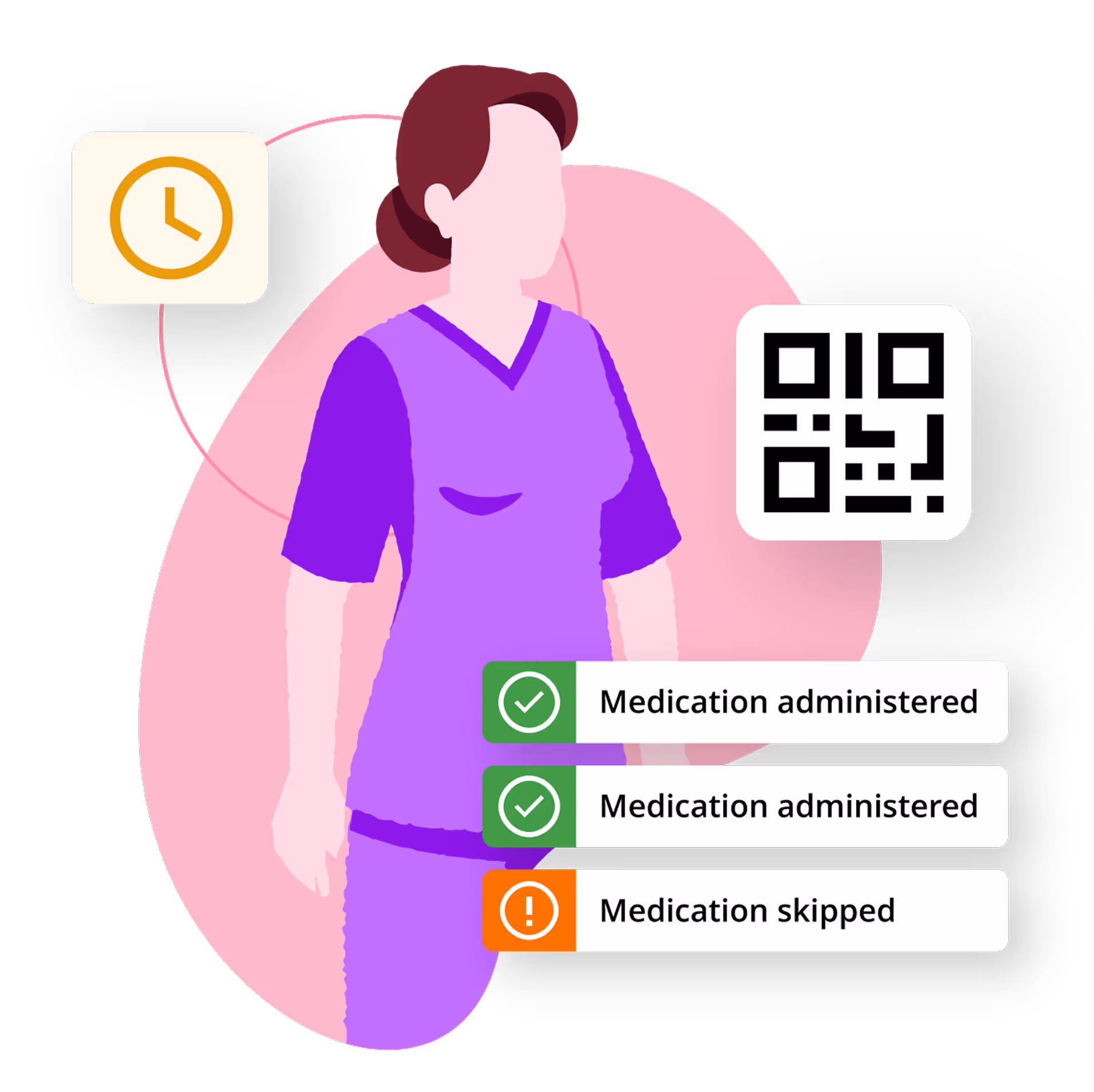A nurse and a qr code