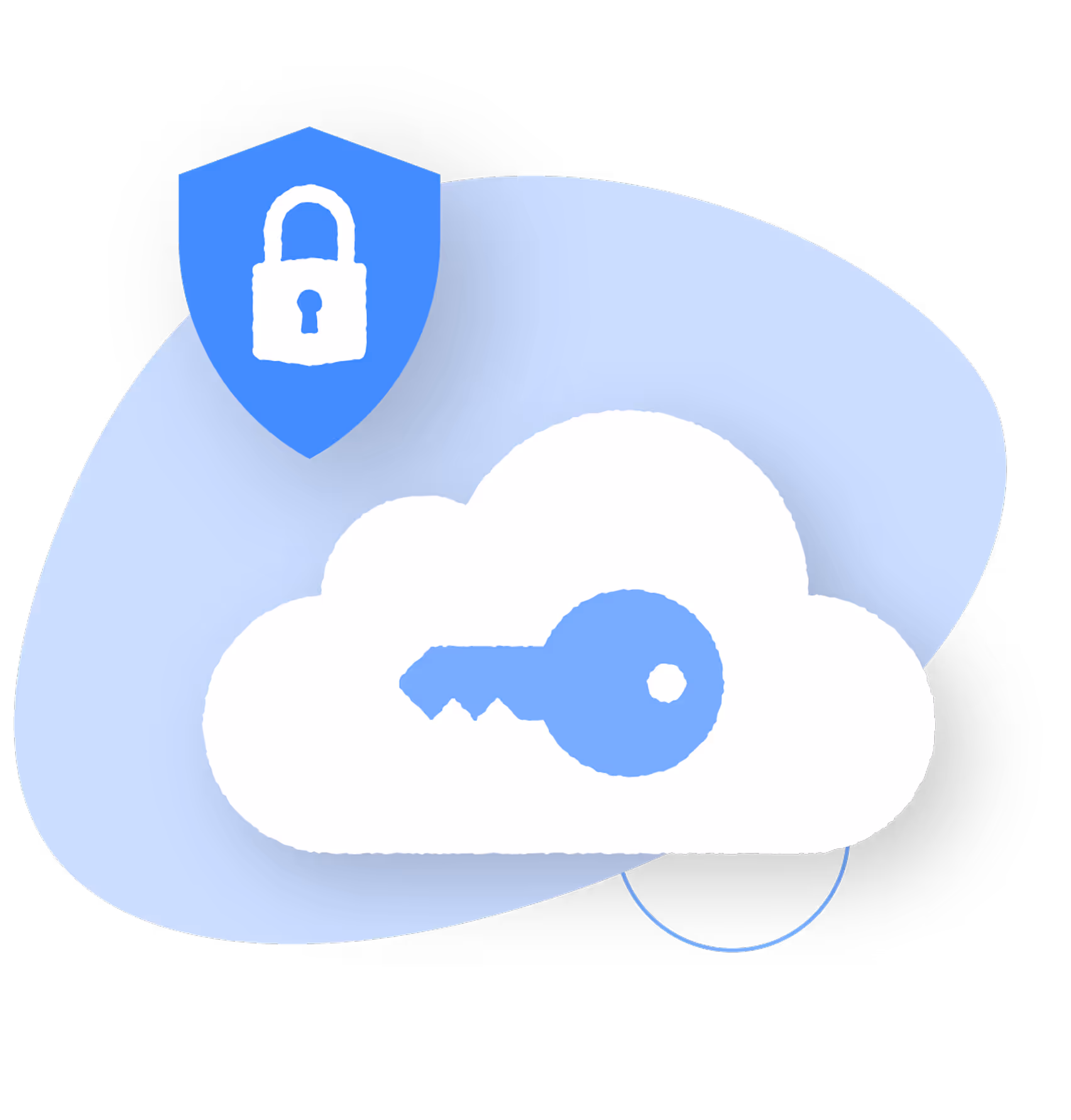 A graphic of a key inside a cloud
