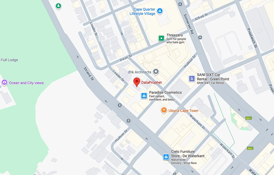 Map of the Cape Town office, The Hudson, De Waterkant