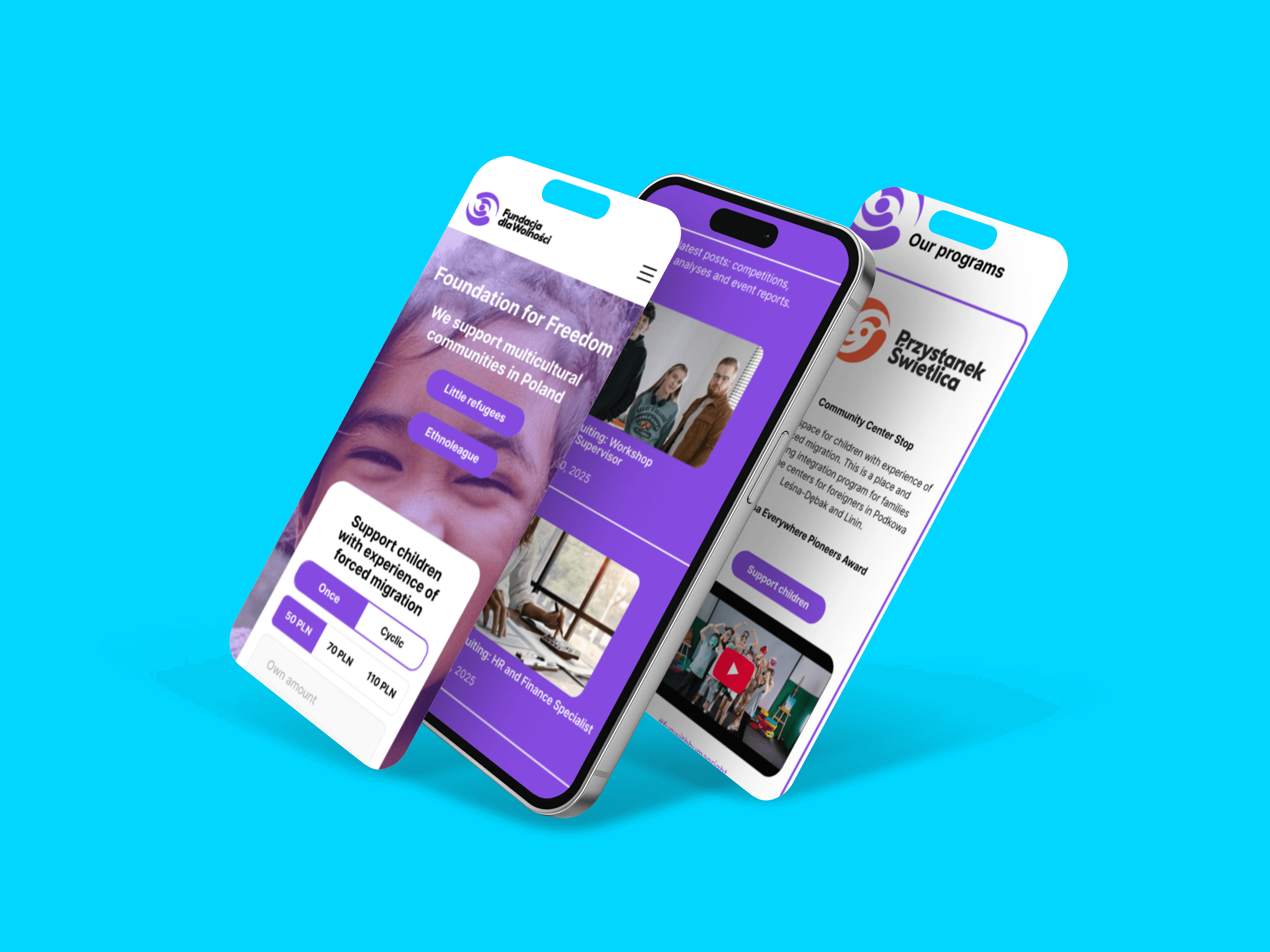 Fundacja dla Wolności website rebrand with ecommerce added by Digiteria