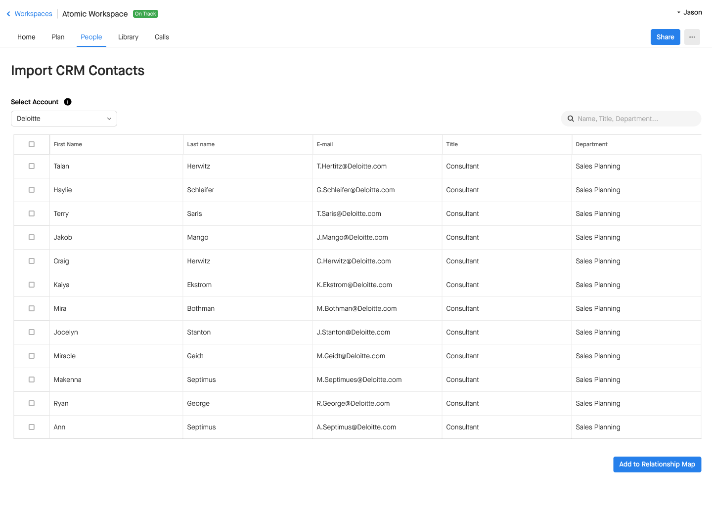 Bulk import contacts
