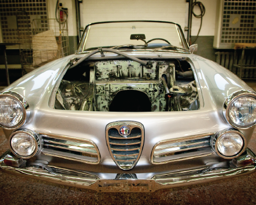 Alfa Romeo 2600-2 in a workshop