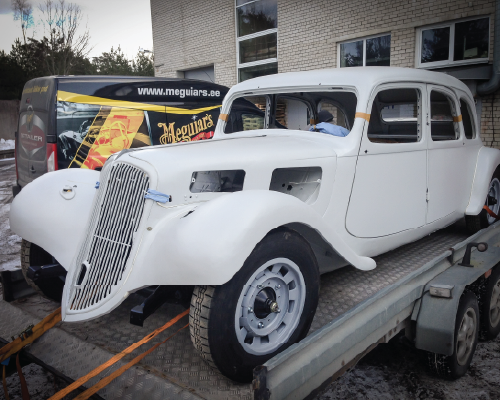 Citroen TA on a trailer