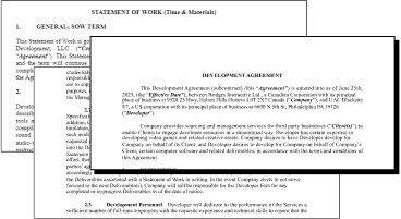 Contacts and statement of work