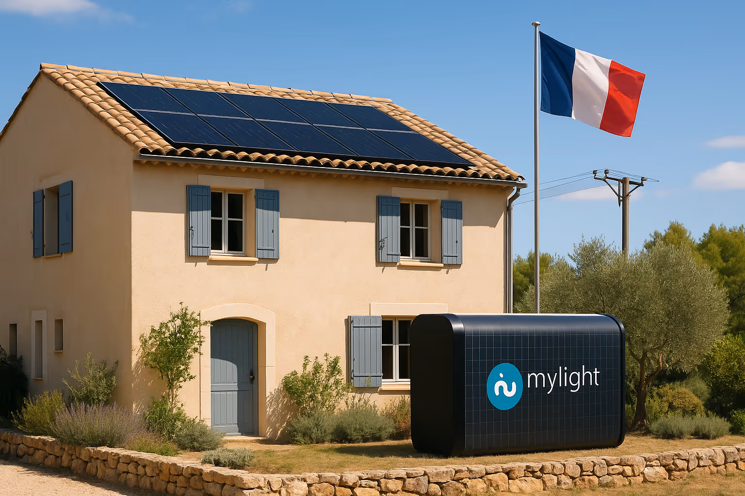 installation photovoltaïque avec panneaux solaires bi-verres et une batterie virtuelle mylight 150 MysmartBattery