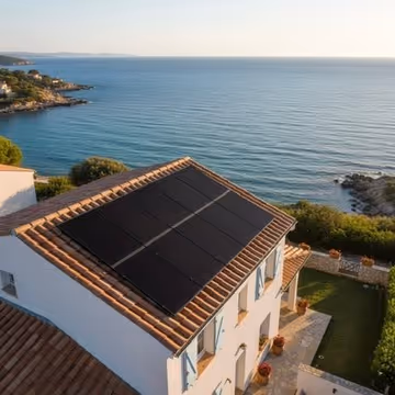 maison carqueiranne bord de mer équipée de panneaux photovoltaïque dernière génération 