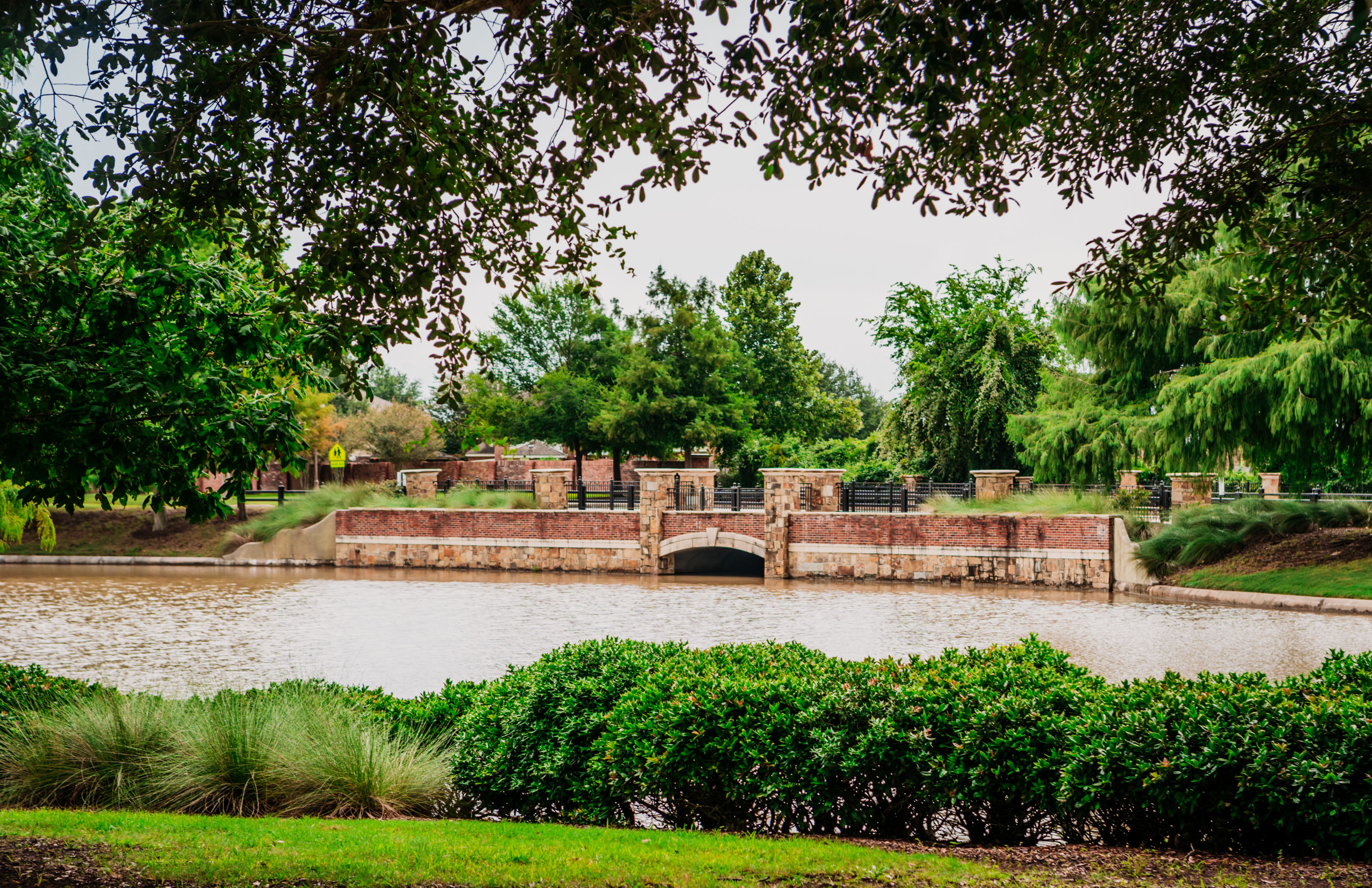 Another view of the Bridge with Brick Wall cladding and Stone Veneer on Piers