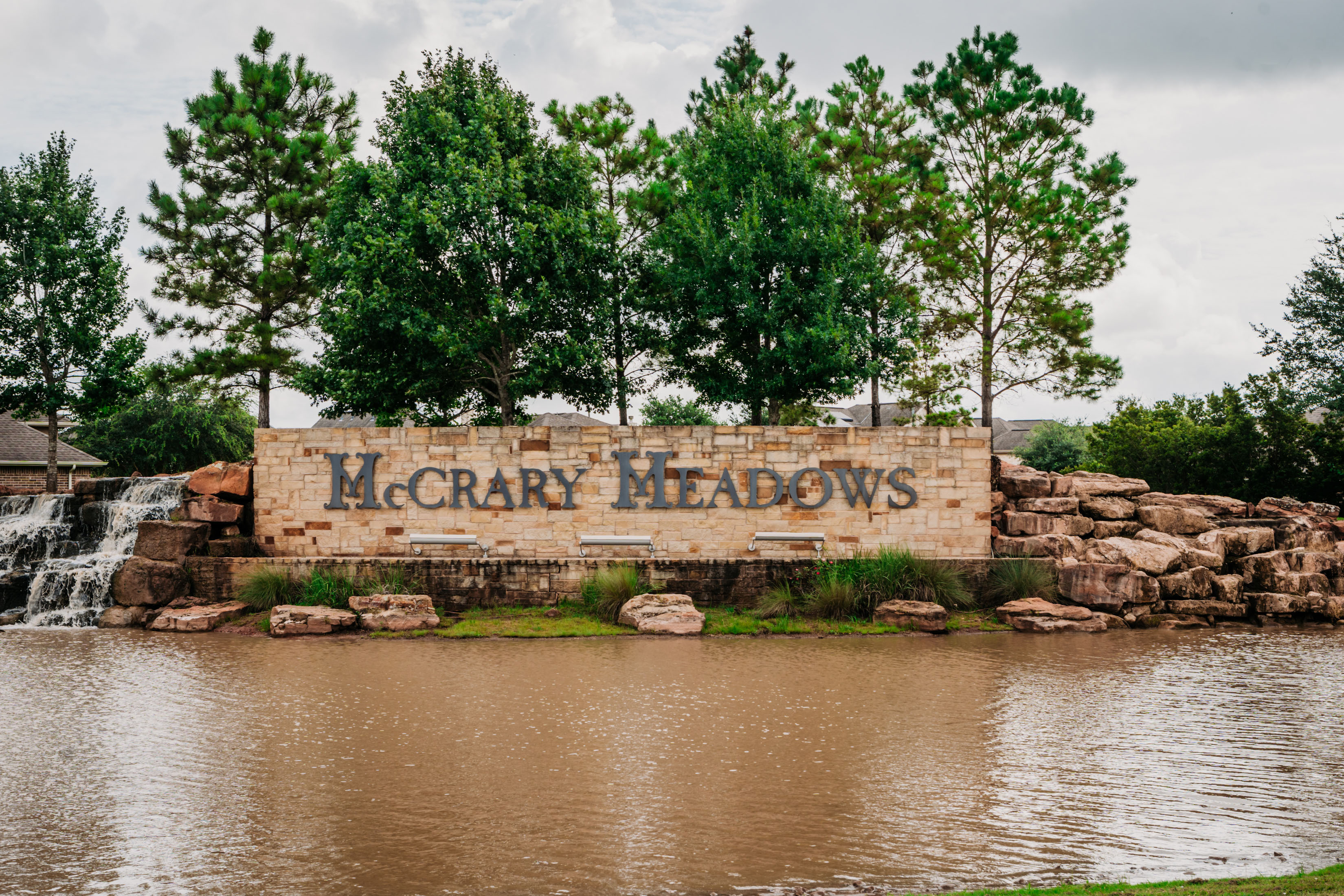 Community Monument with Elegant Water Feature