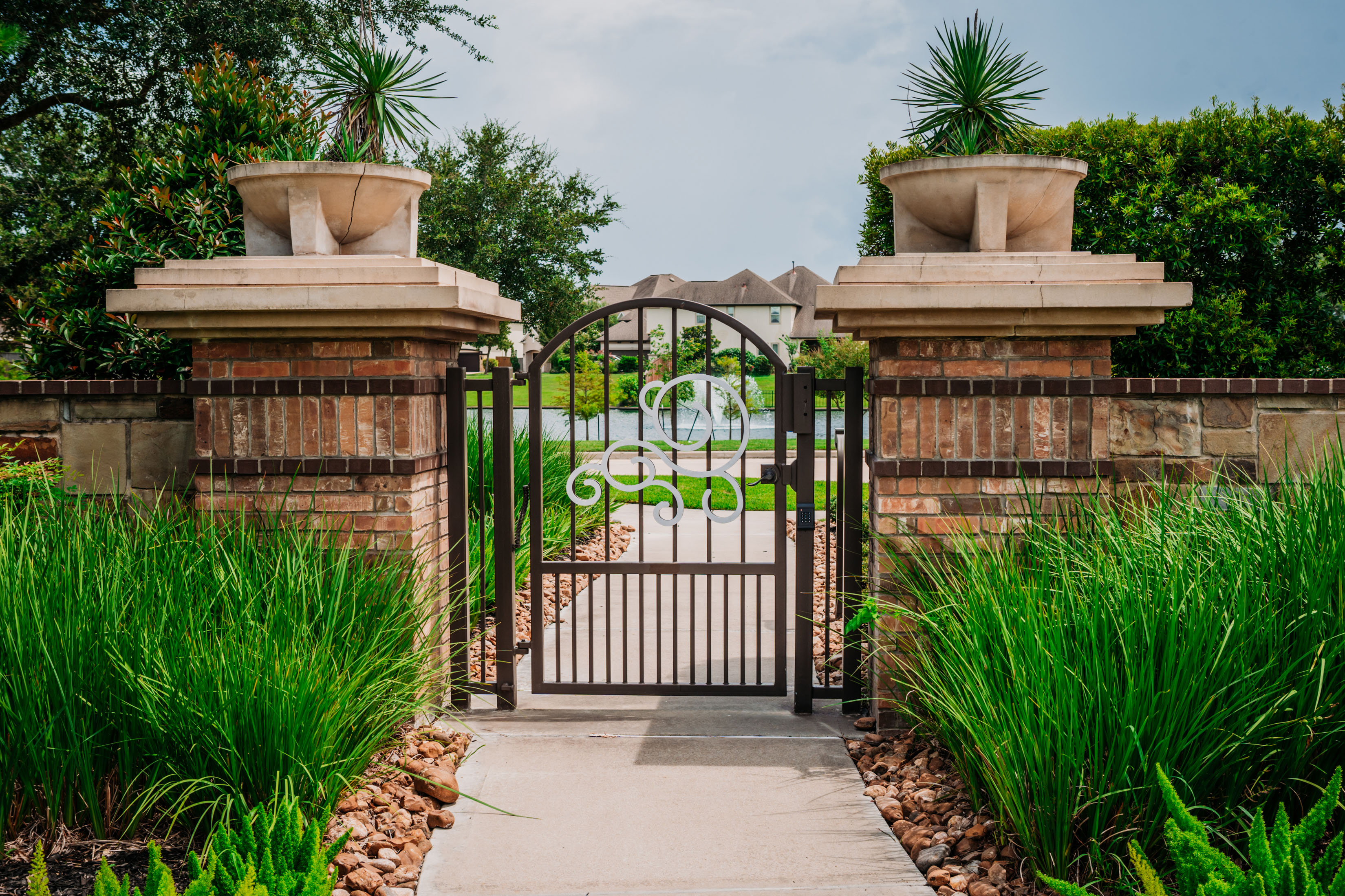 Pedestrian Entry Gate with Secure Access to the Residential Community