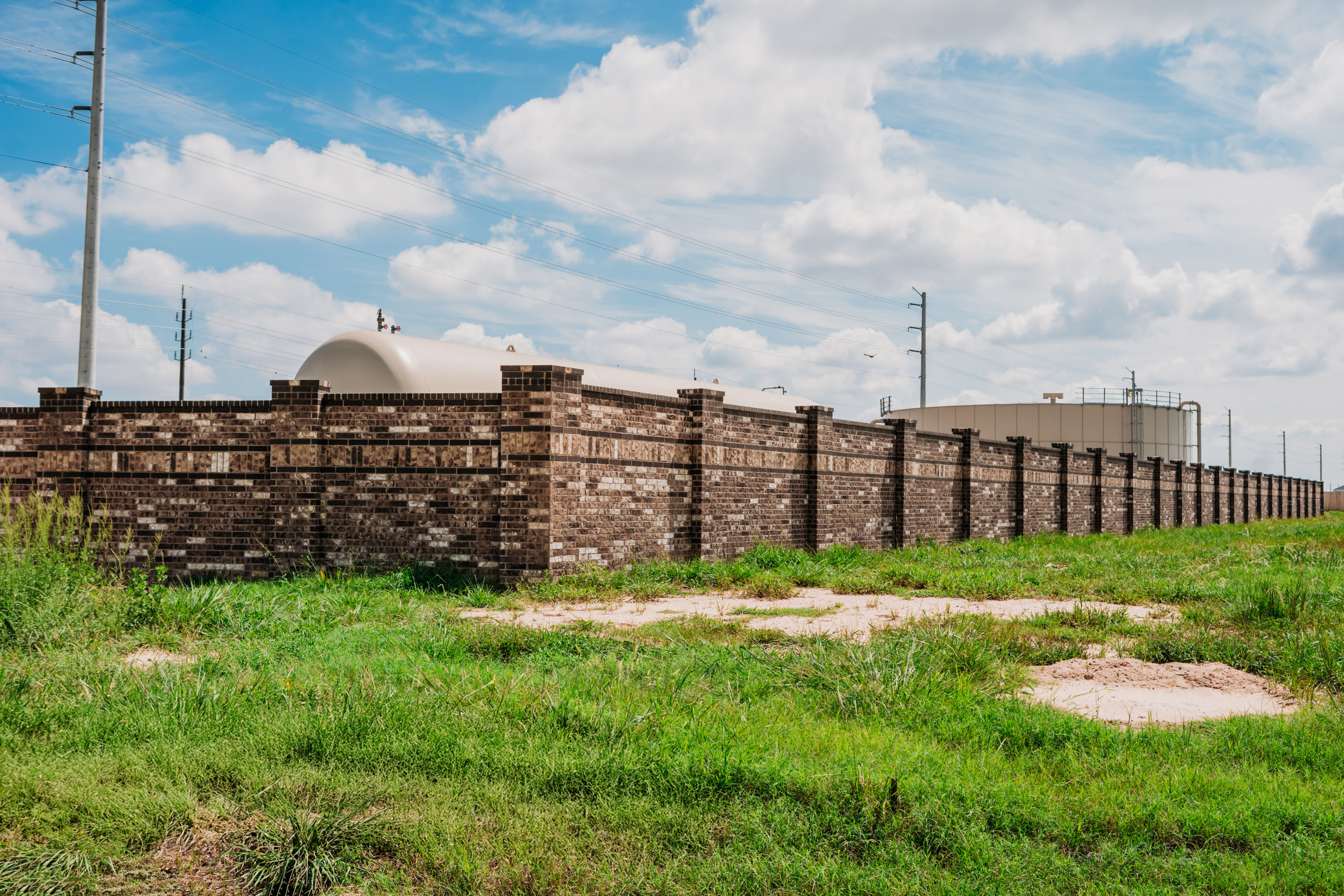 Brick Perimeter Wall for Public Works Facility