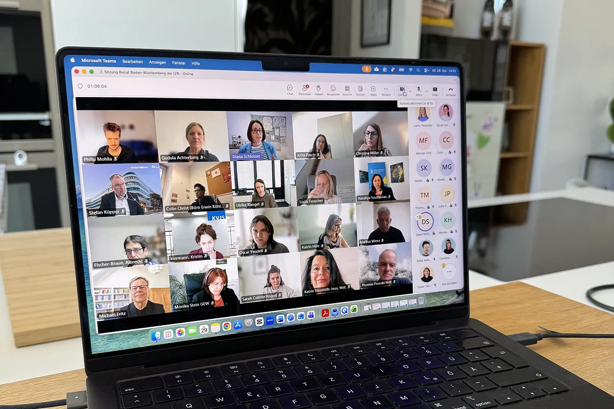 Online-Meeting der zweiten Beiratssitzung Baden-Württemberg im Reallabor Heilbronn.