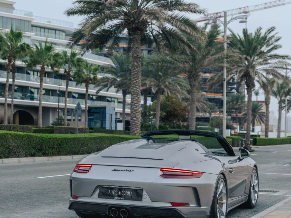 Porsche 918 Spyder and 911 Speedster by the sea