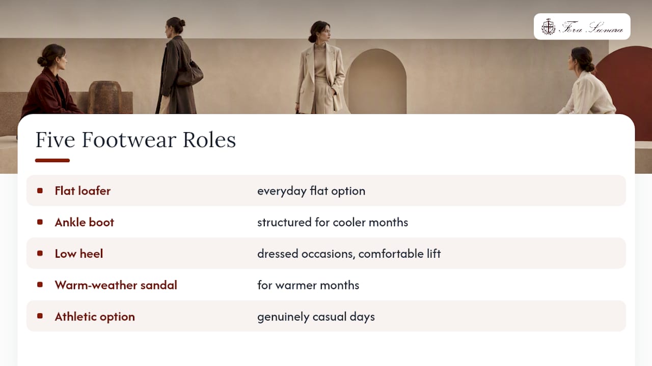 Five footwear categories for a capsule wardrobe