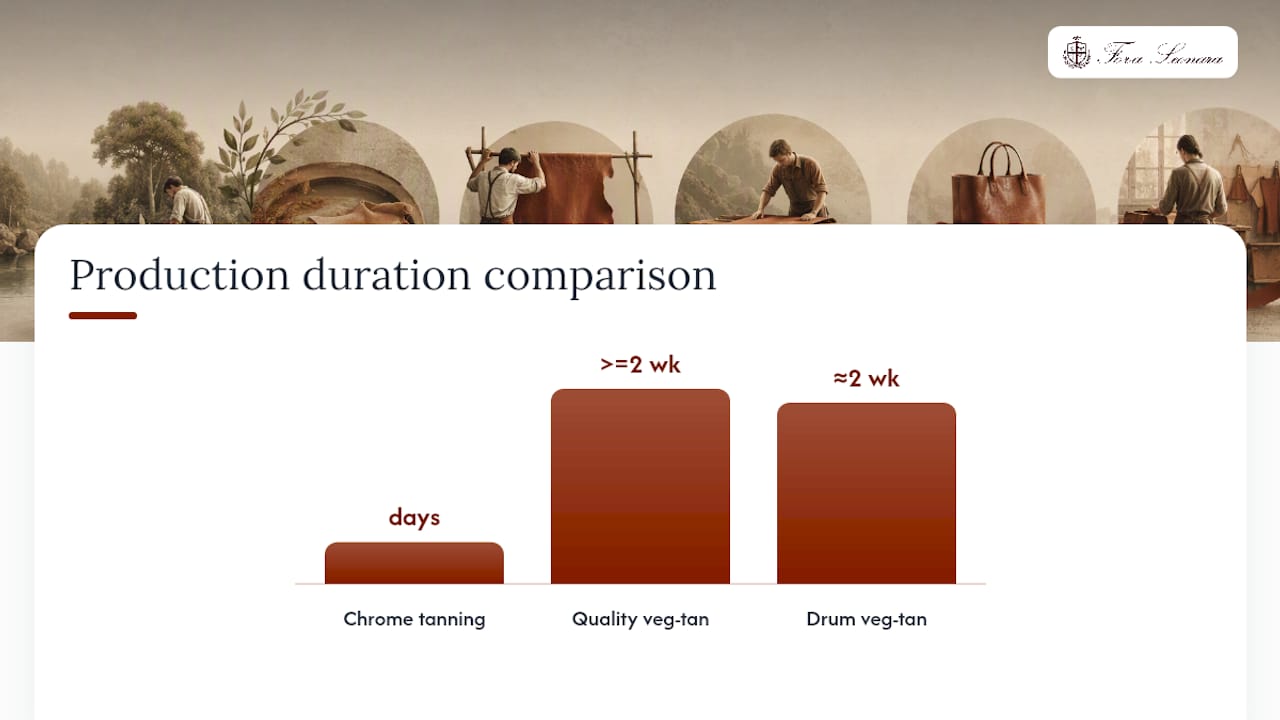 Comparison of leather tanning production timelines