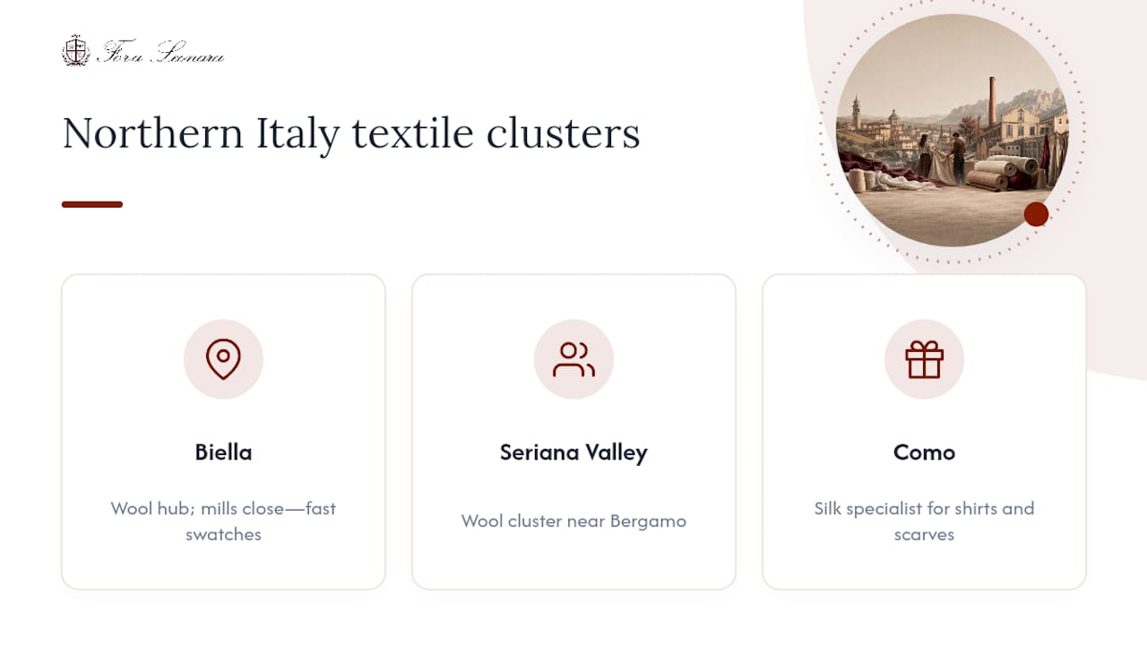 Map of Italian textile districts and specialties