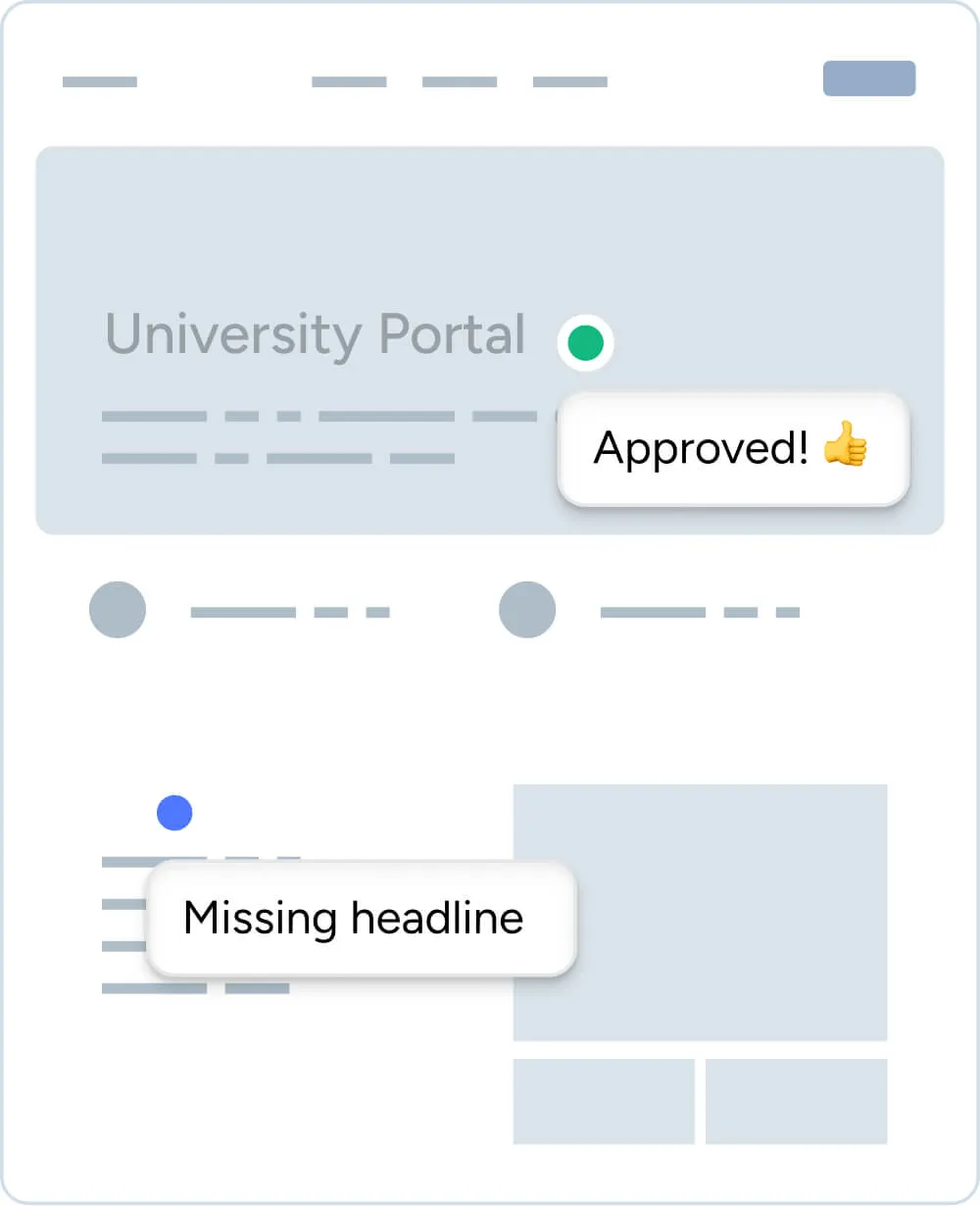 Website feedback tool collecting and managing client comments on wireframe