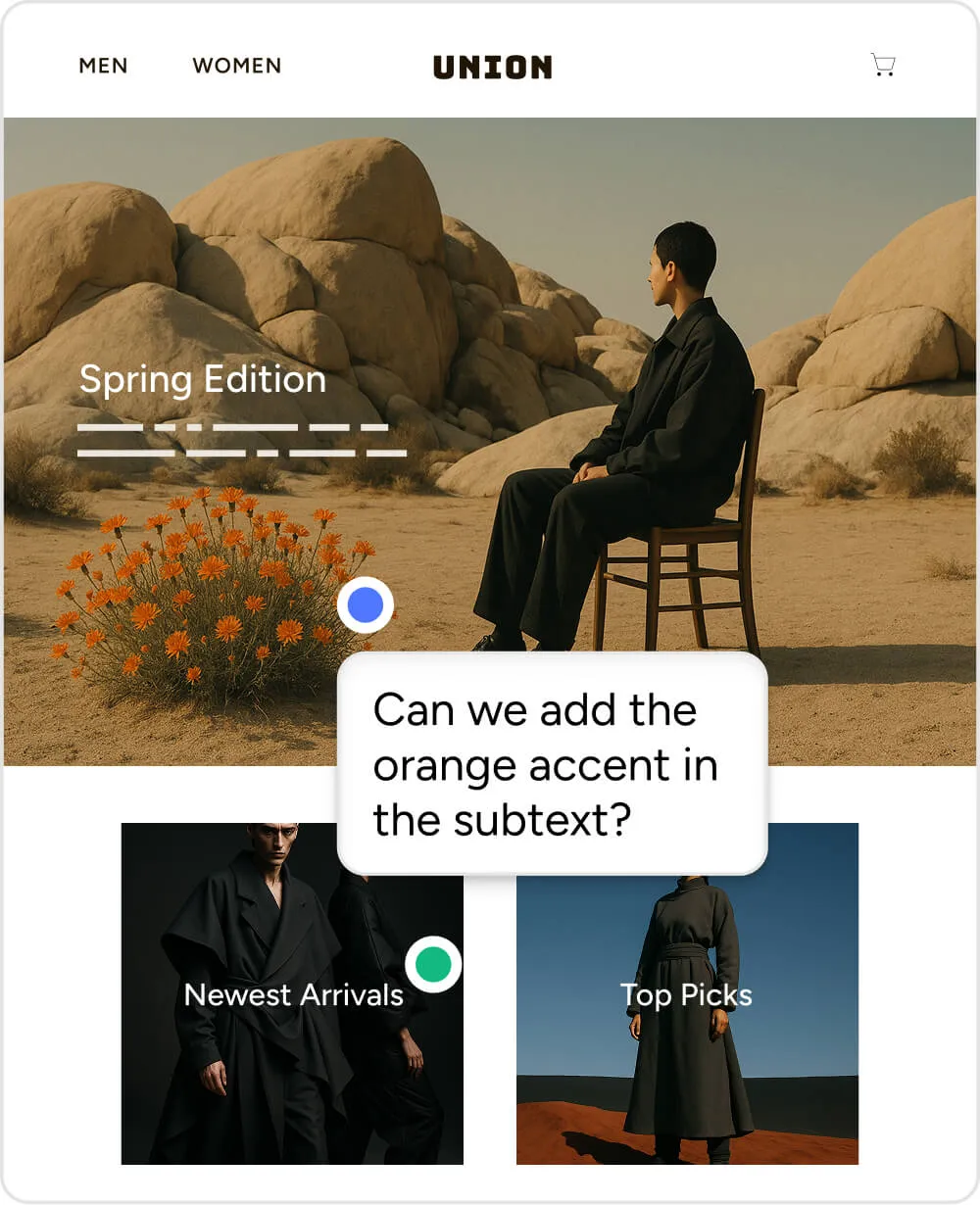 Pastel website feedback tool showing how to comment on a live website