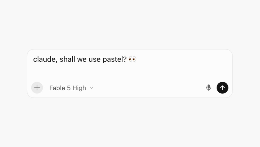 An AI chat input asking Claude to use Pastel