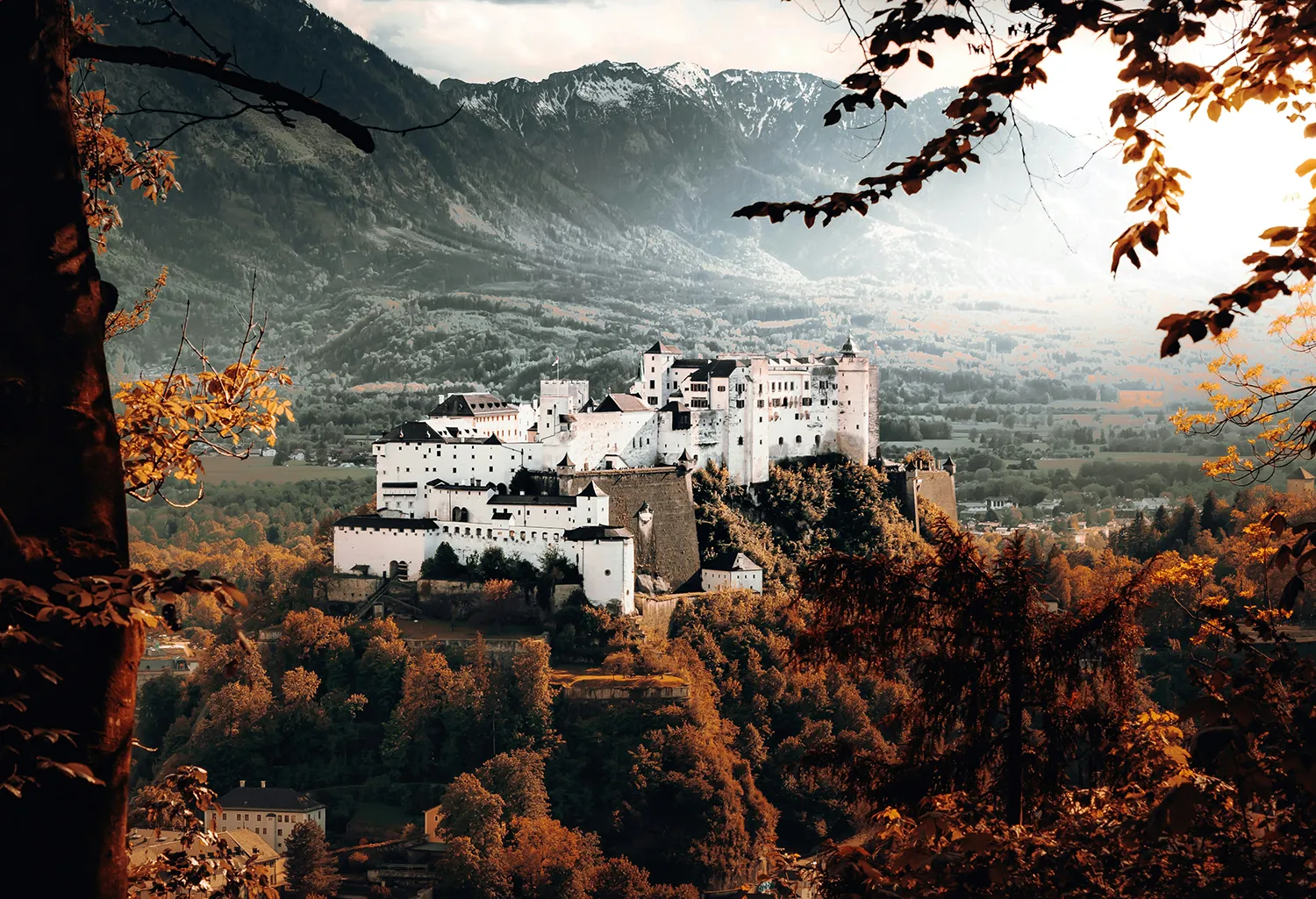 View to the fortress of Hohen Salzburg