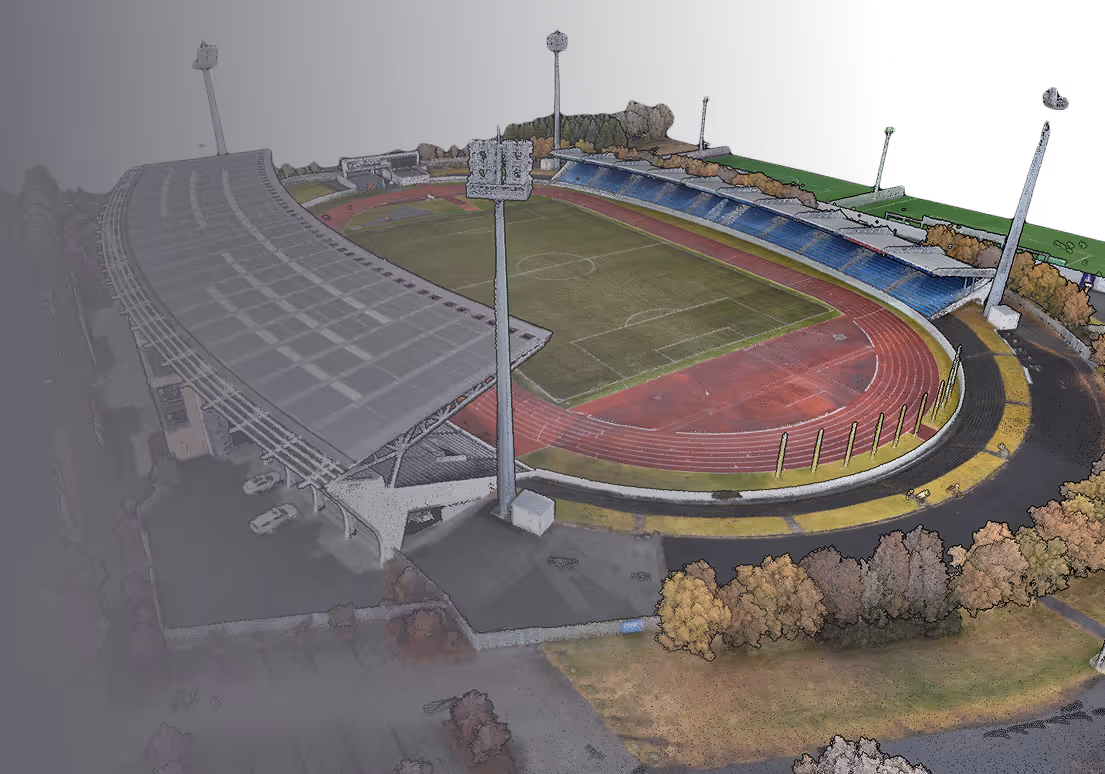 Football stadium shot from drone | Svarmi
