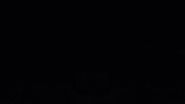Animated loading bar with shape outlines filling up sequentially from left to right.