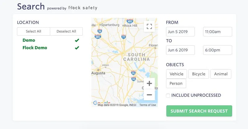 Flock Safety Search App 