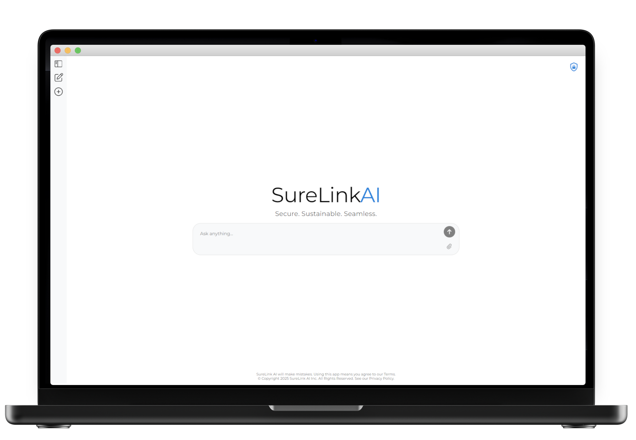 Laptop with SureLink AI desktop open on it