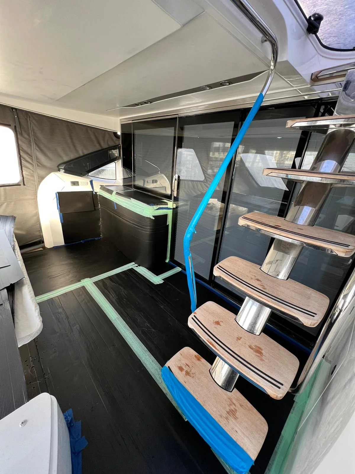 Additional workspaces installed and the interior prepped for expert refit