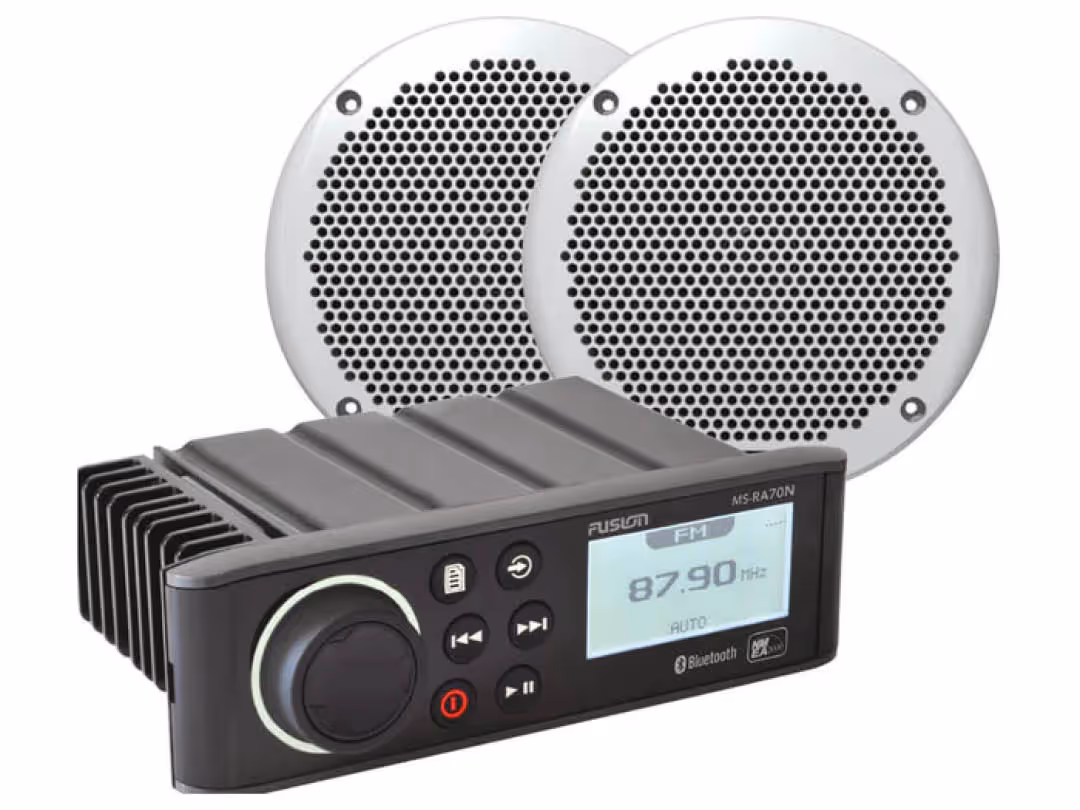 A marine audio system with high quality speakers and excellent sound quality